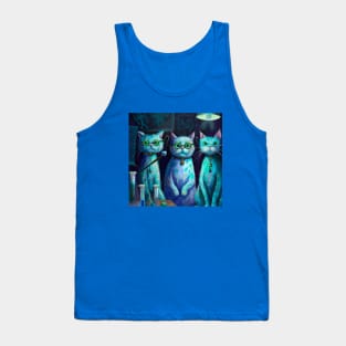 Three Scientific Blue Cats Attempt to Prove Their Hypothesis Tank Top